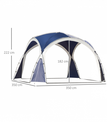 Outdoor Gazebo Event Dome Shelter Party Tent for Garden Blue and Grey
