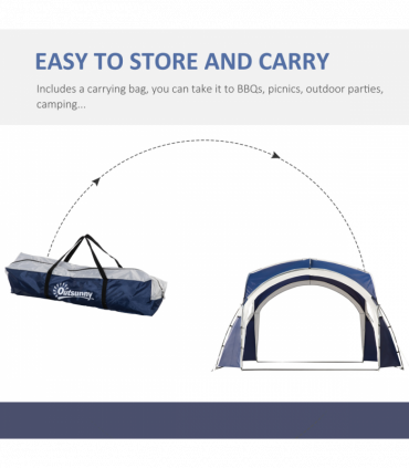 Outdoor Gazebo Event Dome Shelter Party Tent for Garden Blue and Grey