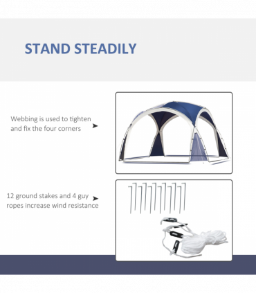 Outdoor Gazebo Event Dome Shelter Party Tent for Garden Blue and Grey