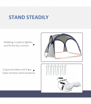 Outdoor Gazebo Event Dome Shelter Party Tent for Garden Outsunny