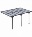 Outdoor Patio Gazebo Pergola, Aluminum Post, 4.35x3m Mounted on the Wall Roof