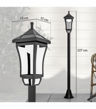 Outsunny 1.3 m LED Garden Lamp Post Light, Waterproof IP44, Cool White