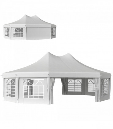 Outsunny 10 Sides Heavy Duty Tent Gazebo Outdoor Party Wedding Event Marquee