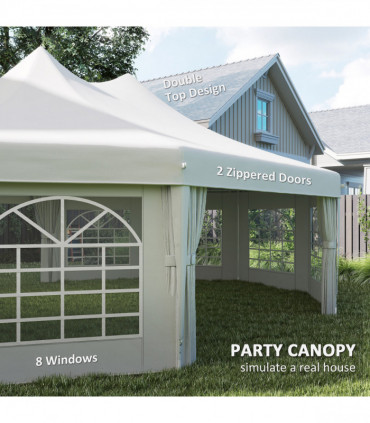 Outsunny 10 Sides Heavy Duty Tent Gazebo Outdoor Party Wedding Event Marquee