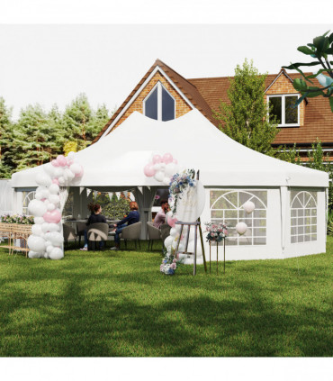 Outsunny 10 Sides Heavy Duty Tent Gazebo Outdoor Party Wedding Event Marquee