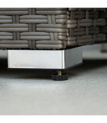 Outsunny 10-Seater Sofa Sectional W/ Cushioned Seat, Footstools and Glass Table