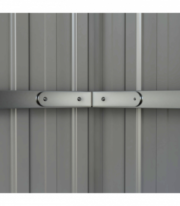 Outsunny 11 x 5.6ft Galvanised Metal Garden Shed with Lockable Doors, Grey