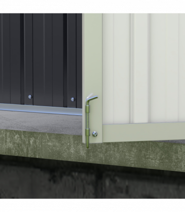 Outsunny 11 x 5.6ft Galvanised Metal Garden Shed with Lockable Doors, Grey