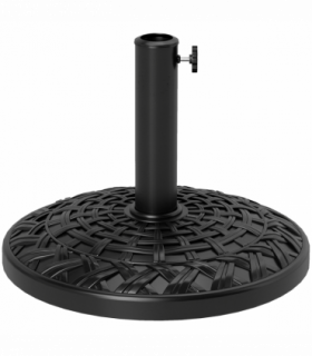 Outsunny 12kg Garden Parasol Base, Round Resin Garden Umbrella Base, Black