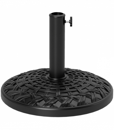 Outsunny 12kg Garden Parasol Base, Round Resin Garden Umbrella Base, Black