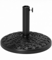 Outsunny 12kg Garden Parasol Base, Round Resin Garden Umbrella Base, Black