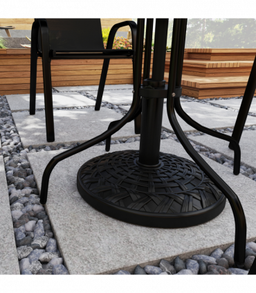 Outsunny 12kg Garden Parasol Base, Round Resin Garden Umbrella Base, Black