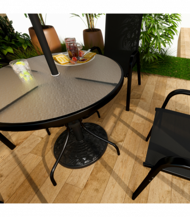 Outsunny 12kg Garden Parasol Base, Round Resin Garden Umbrella Base, Black