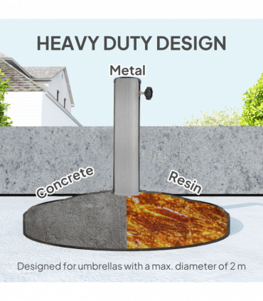 Outsunny 12kg Resin Garden Parasol Base Sun Umbrella Base, Bronze Tone