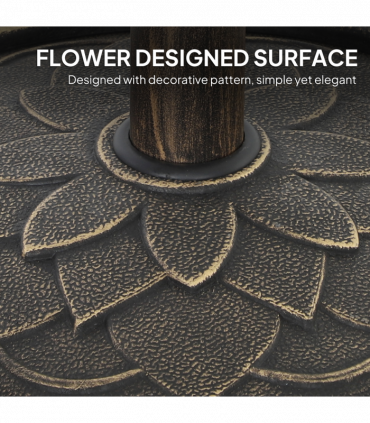 Outsunny 12kg Resin Garden Parasol Base Sun Umbrella Base, Bronze Tone