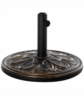 Outsunny 13KG Round Parasol Base Heavy Duty Cement Stand Umbrella Holder Bronze