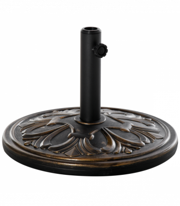 Outsunny 13KG Round Parasol Base Heavy Duty Cement Stand Umbrella Holder Bronze