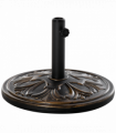 Outsunny 13KG Round Parasol Base Heavy Duty Cement Stand Umbrella Holder Bronze