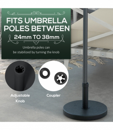 Outsunny 15kg Concrete Parasol Base Heavy Duty Round Umbrella Stand