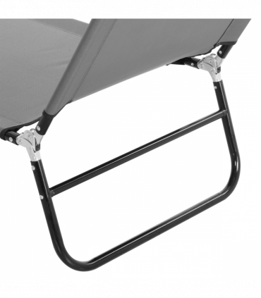 Outsunny 2 Piece Reclining Chaise Lounge with 5-Level Adjustable Backrest Grey