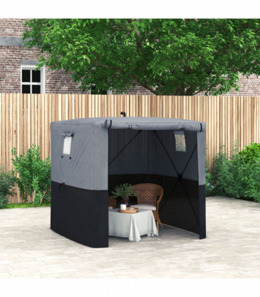 Outsunny 2 x 2m Pop Up Gazebo with Sides Easy up Party Tent with Carry Bag Black