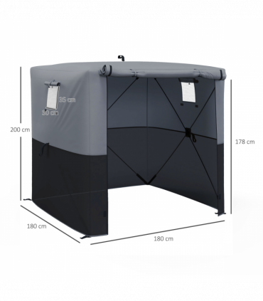 Outsunny 2 x 2m Pop Up Gazebo with Sides Easy up Party Tent with Carry Bag Black