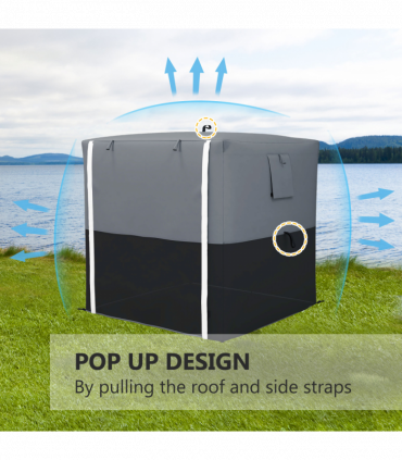 Outsunny 2 x 2m Pop Up Gazebo with Sides Easy up Party Tent with Carry Bag Black