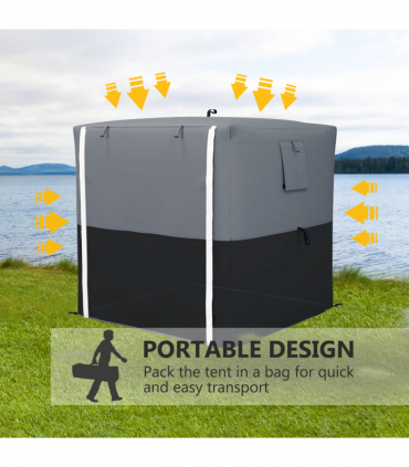 Outsunny 2 x 2m Pop Up Gazebo with Sides Easy up Party Tent with Carry Bag Black