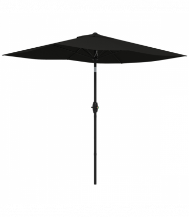 Outsunny 2 x 3(m) Garden Parasol Rectangular Market Umbrella w/ Crank Black