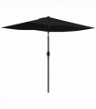 Outsunny 2 x 3(m) Garden Parasol Rectangular Market Umbrella w/ Crank Black