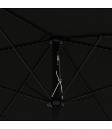 Outsunny 2 x 3(m) Garden Parasol Rectangular Market Umbrella w/ Crank Black