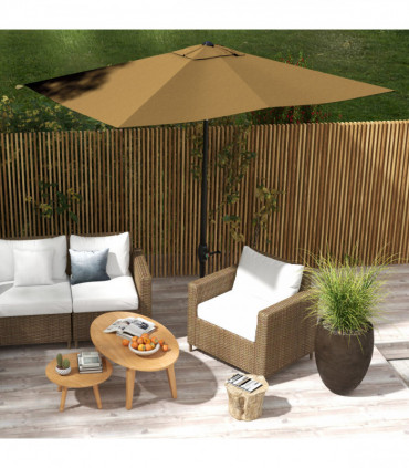 Outsunny 2 x 3(m) Garden Parasol Rectangular Market Umbrella w/ Crank Brown