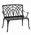 Outsunny 2-Seater Cast Aluminium Garden Bench Loveseat Ergonomic Armrest