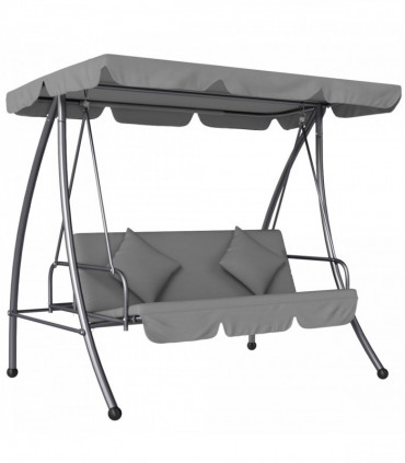 Outsunny 2-in-1 Swing Chair 3 Seater Hammock Cushion Bed Tilt Canopy