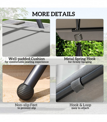 Outsunny 2-in-1 Swing Chair 3 Seater Hammock Cushion Bed Tilt Canopy