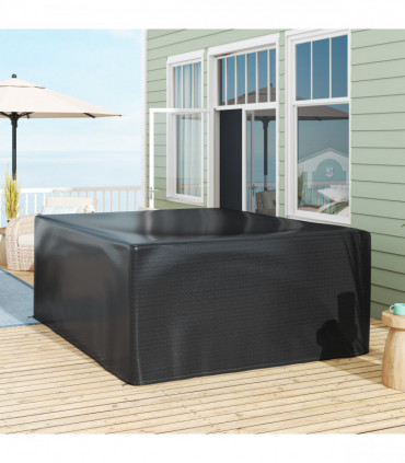 Outsunny 235x190x90cm Large Patio Set Outdoor Garden Furniture Cover Black