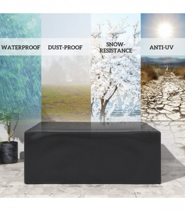 Outsunny 235x190x90cm Large Patio Set Outdoor Garden Furniture Cover Black