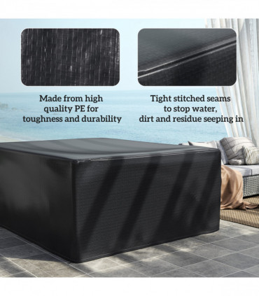 Outsunny 235x190x90cm Large Patio Set Outdoor Garden Furniture Cover Black