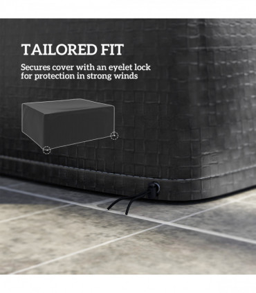 Outsunny 235x190x90cm Large Patio Set Outdoor Garden Furniture Cover Black