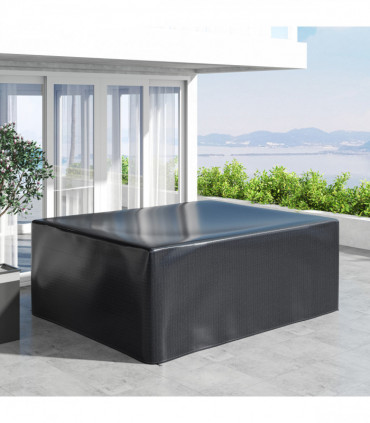 Outsunny 235x190x90cm Large Patio Set Outdoor Garden Furniture Cover Black