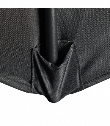 Outsunny 3 (m) Metal Frame Garden Furniture Parasol Half Round Umbrella Black