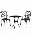 Outsunny 3 PCs Garden Bistro Set Outdoor Garden Furniture Set w/ Umbrella Hole