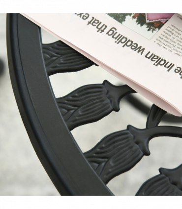 Outsunny 3 Piece Bistro Set, Aluminium Garden Furniture with Umbrella Hole