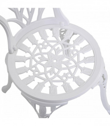 Outsunny 3 Piece Bistro Set, Aluminium Garden Furniture with Umbrella Hole