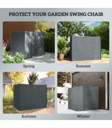 Outsunny 3 Seater Garden Swing Cover, Windproof and Anti-UV, Grey
