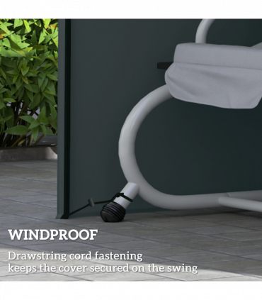 Outsunny 3 Seater Garden Swing Cover, Windproof and Anti-UV, Grey