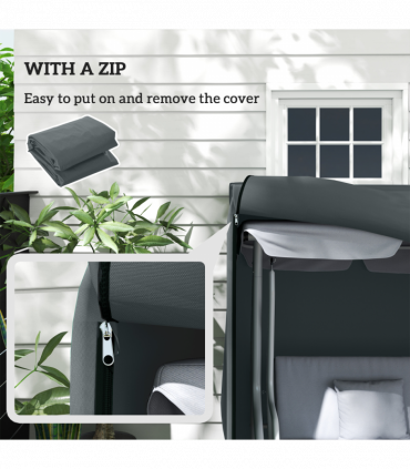 Outsunny 3 Seater Garden Swing Cover, Windproof and Anti-UV, Grey