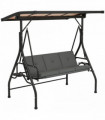 Outsunny 3 Seater Garden Swing Seat Bed, Convertible Swing Chair, Dark Grey