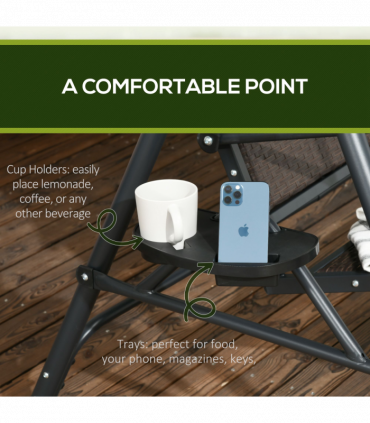 Outsunny 3 Seater Garden Swing Seat Bench with Adjustable Canopy, Rattan Seat