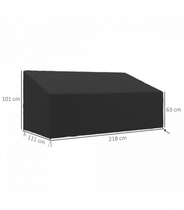Outsunny 3 Seater Rain Cover Garden Sofa Chair Bench Protector 218x111x101cm